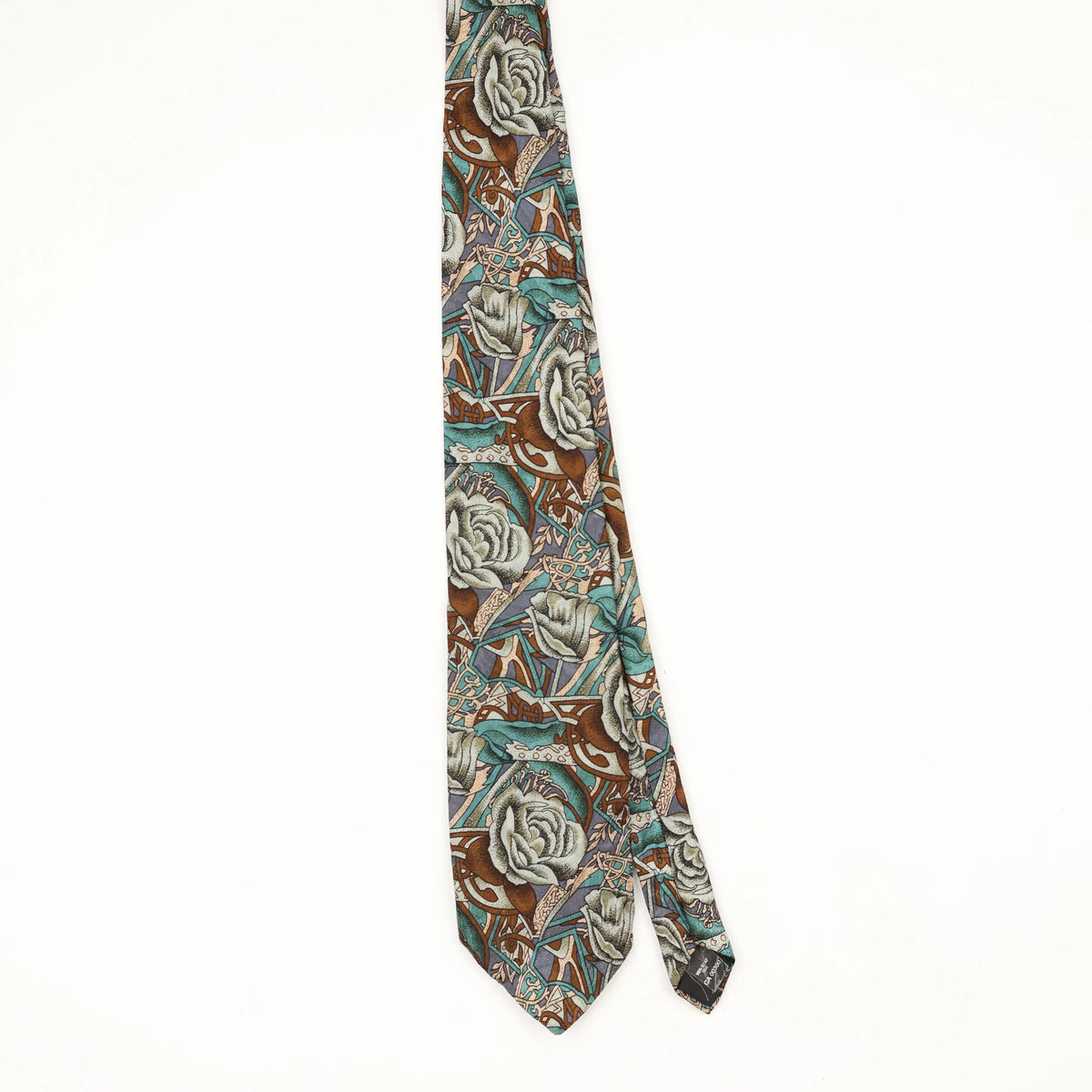 Front Front of Vintage 1990's Floral Patterned Tie