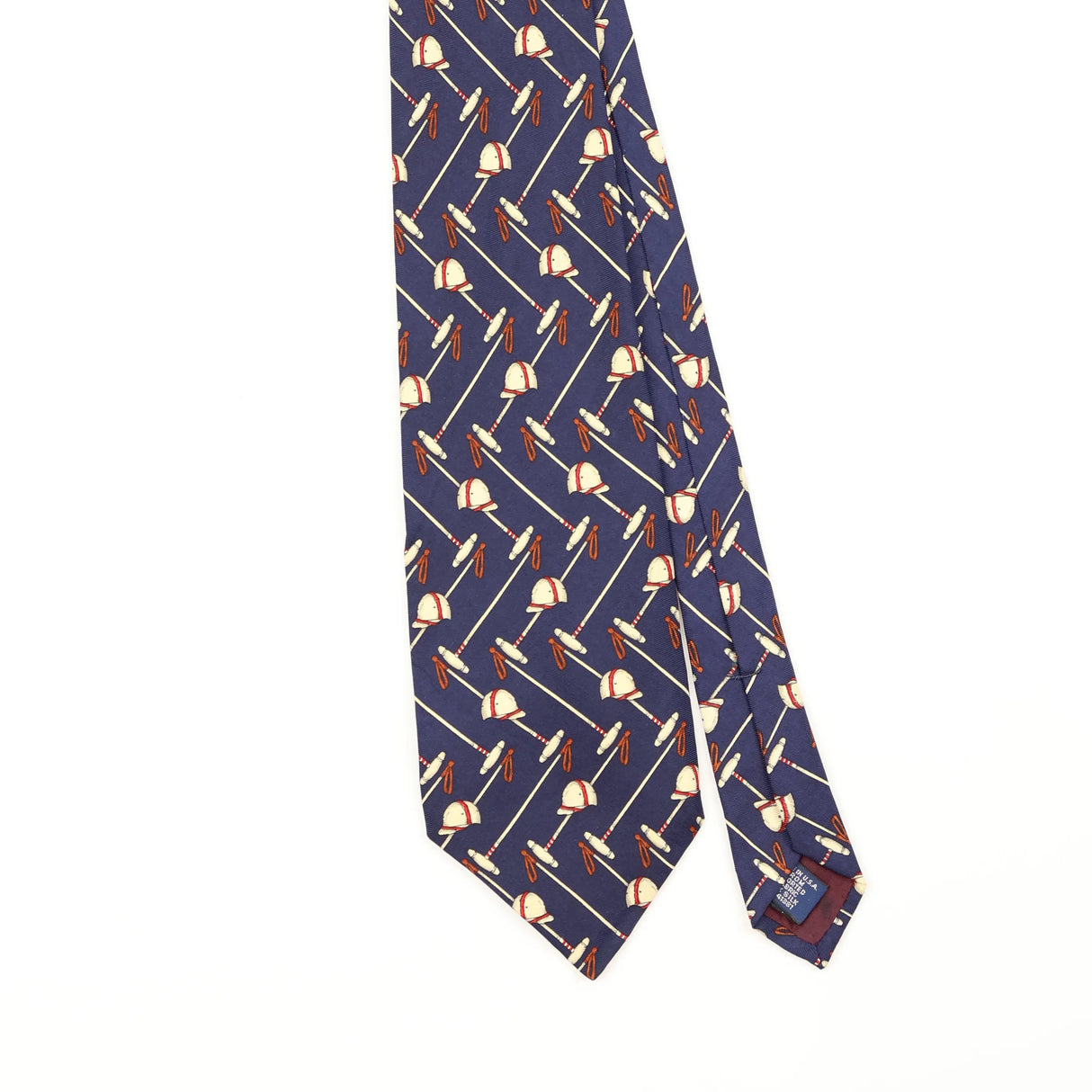 Front Front Detail of Vintage 1990's Ralph Lauren Polo Geometric Patterned Tie