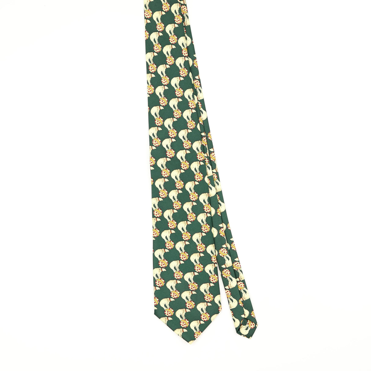 Front Front of Vintage 1990's Rene Chagal Polar Bear Animal Print Patterned Tie