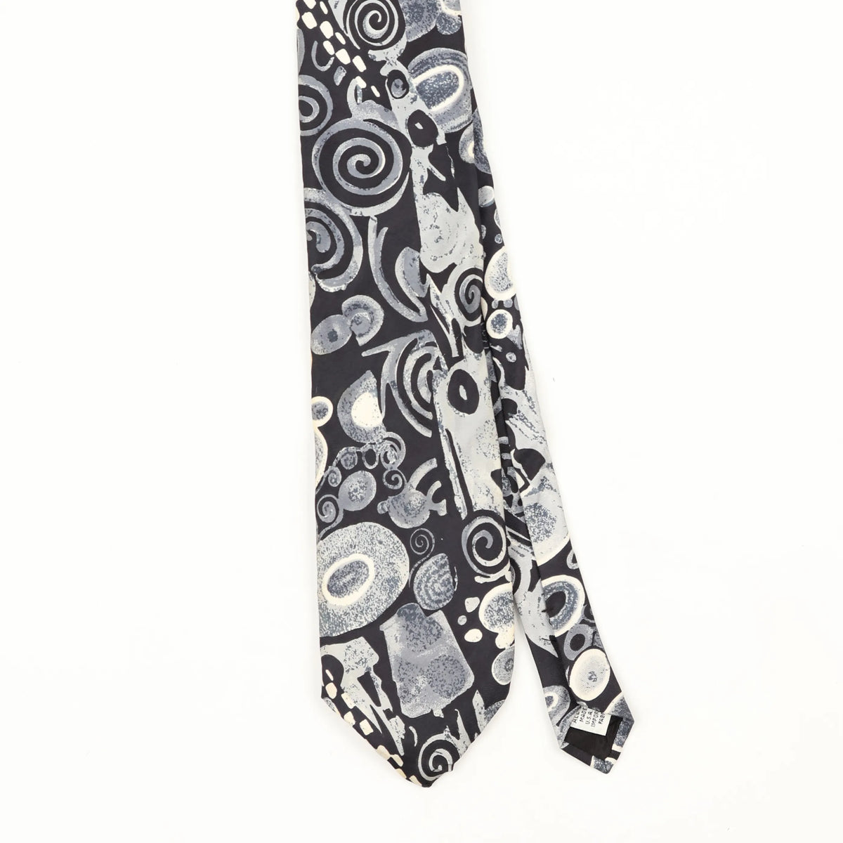 Front Front Detail of Vintage 1990's J.T. Beckett Swirls Abstract Patterned Tie