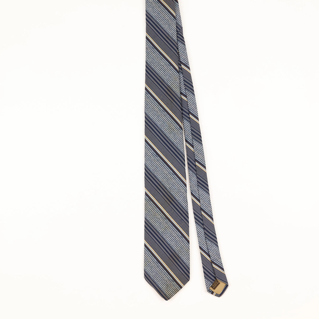 Front of Vintage 1980's Repp Striped Patterned Tie