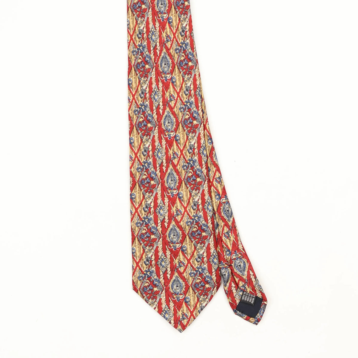 Front Front Detail of Vintage 1990's Geometric Patterned Tie