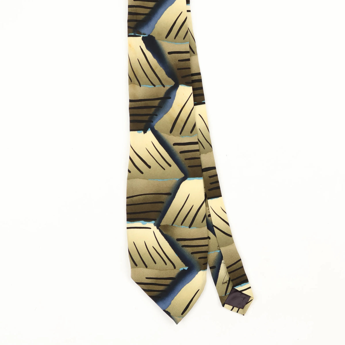 Front Front Detail of Vintage 1990's Jerry Garcia Wires Crossroads Abstract Patterned Tie