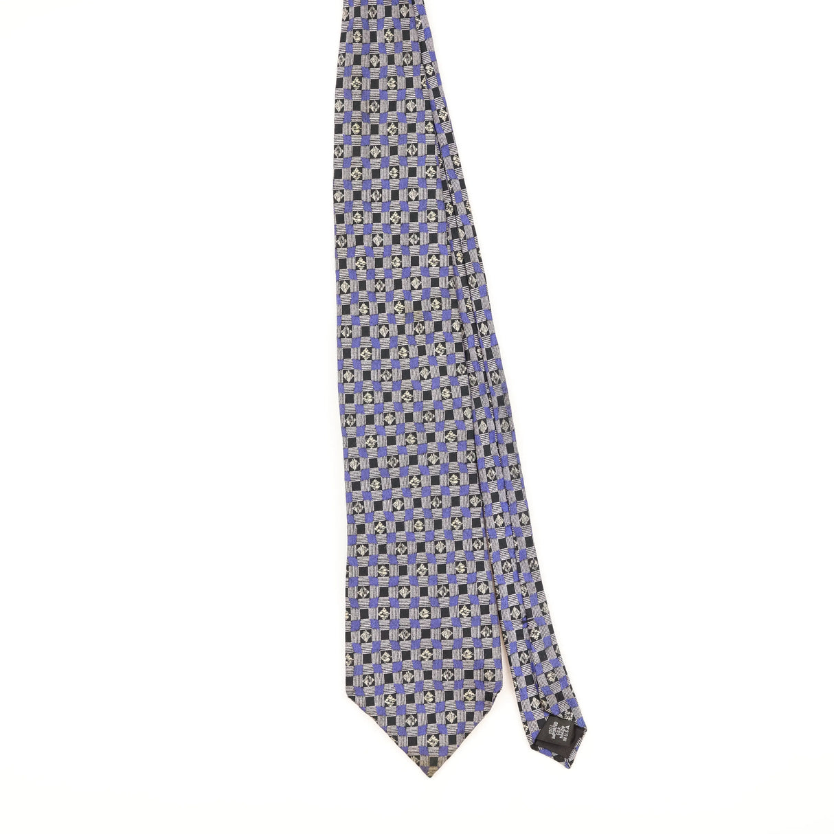 Front of Vintage 1990's Paco Rabanne Geometric Patterned Tie