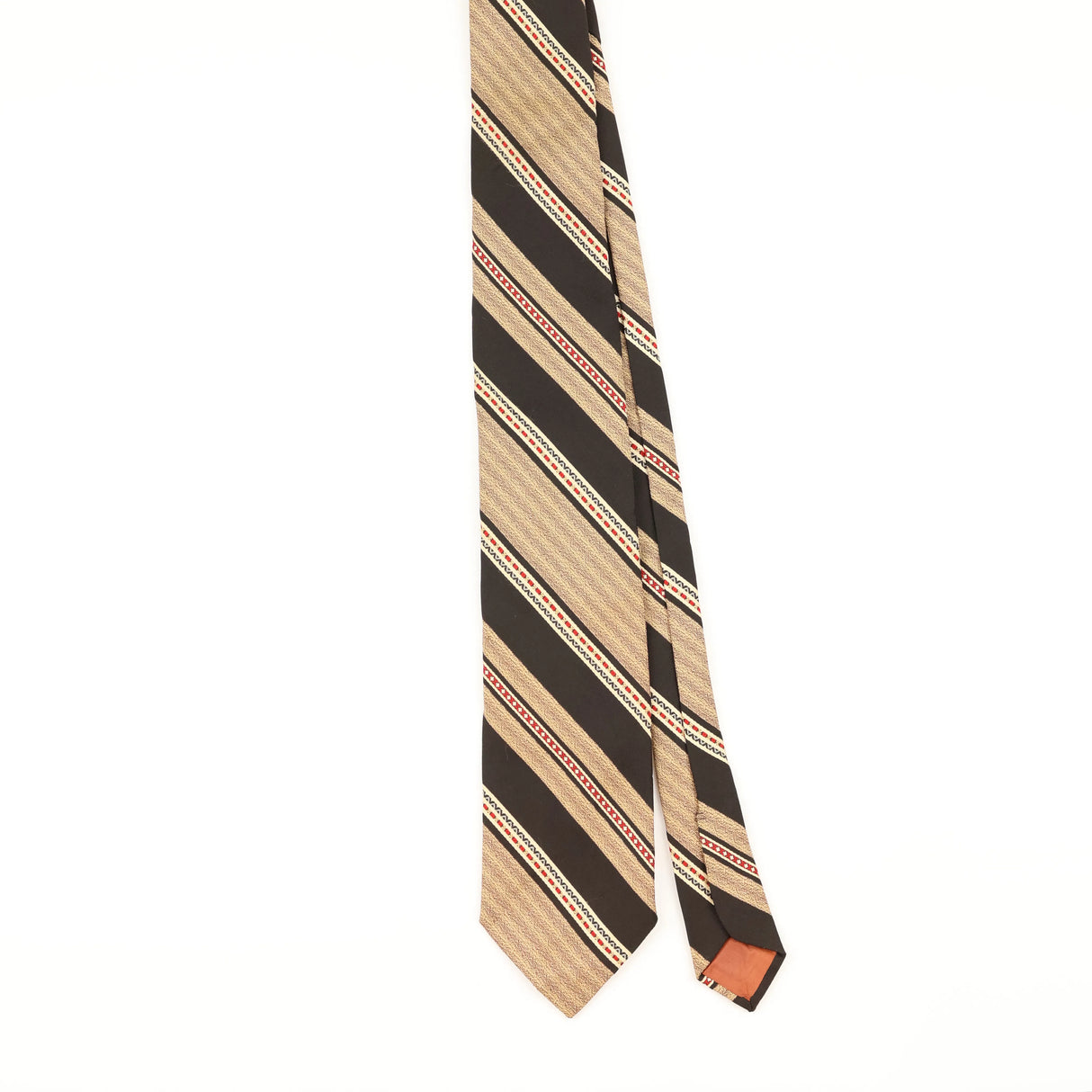 Front of Vintage 1980's Striped Patterned Tie