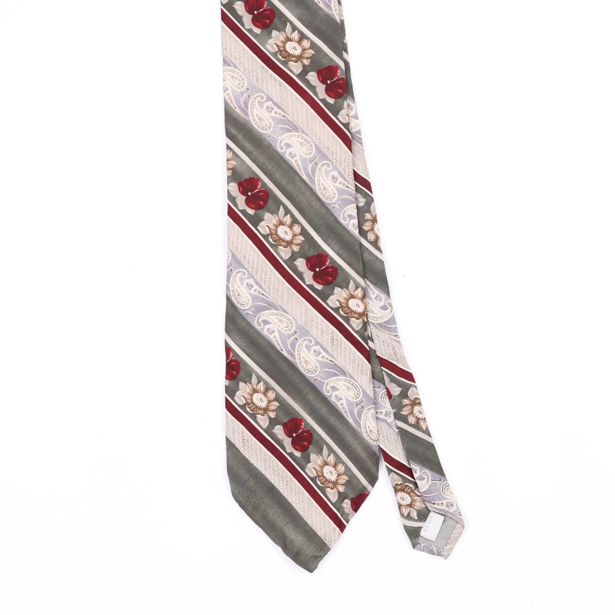 Front Front Detail of Vintage 1990's Van Heusen Striped Patterned Tie