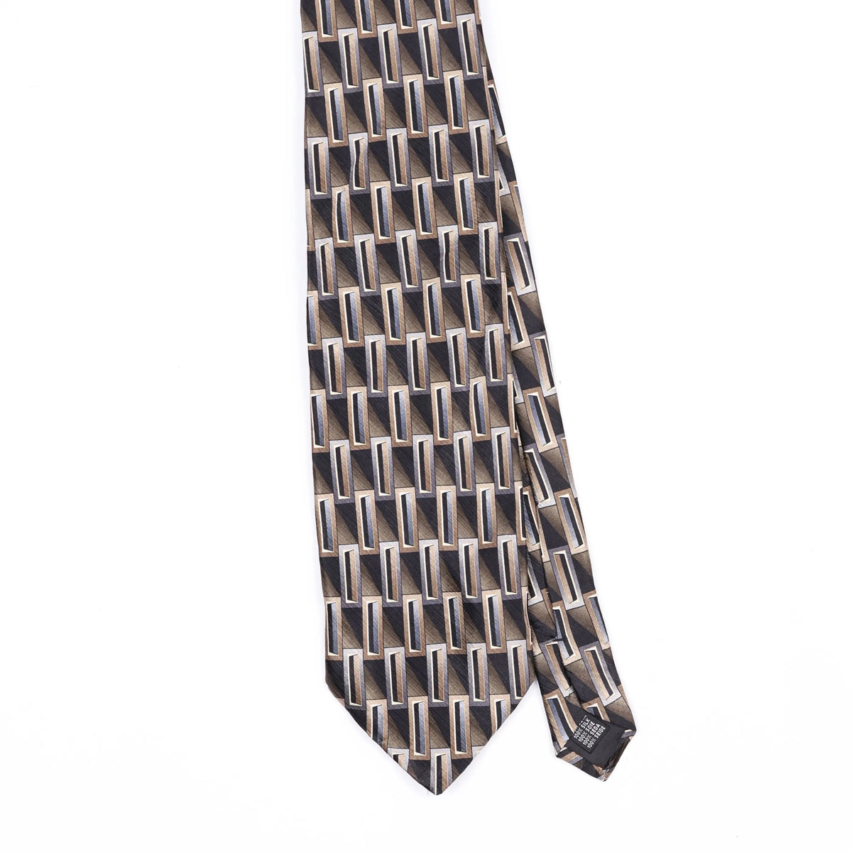 Front Front Detail of Vintage 1990's Pronto Uomo Geometric Patterned Tie