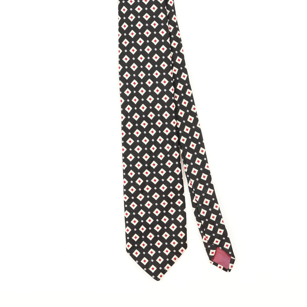 Front Detail of Vintage 1980's Geometric Patterned Tie
