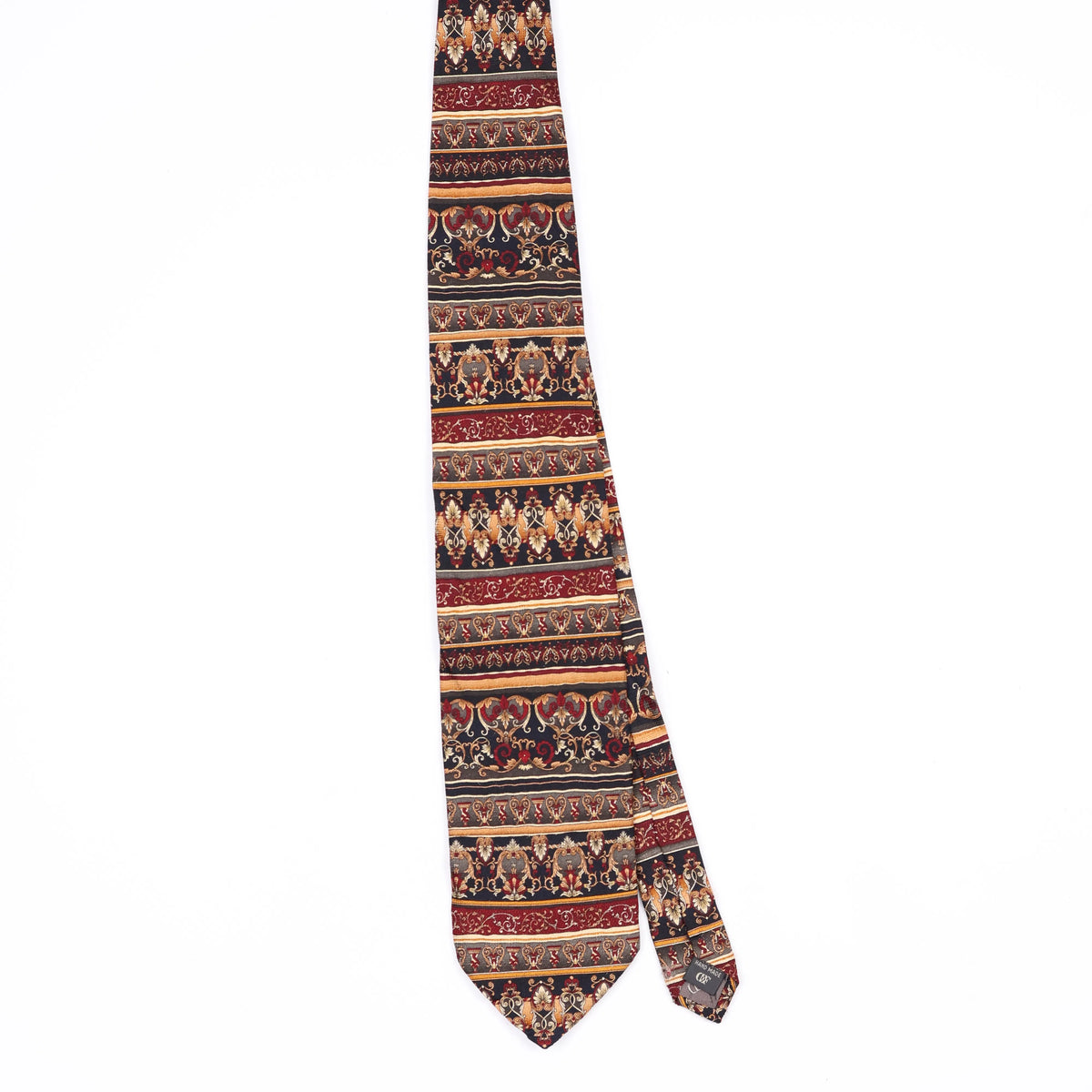 Front Front of Vintage 1990's Striped Patterned Tie