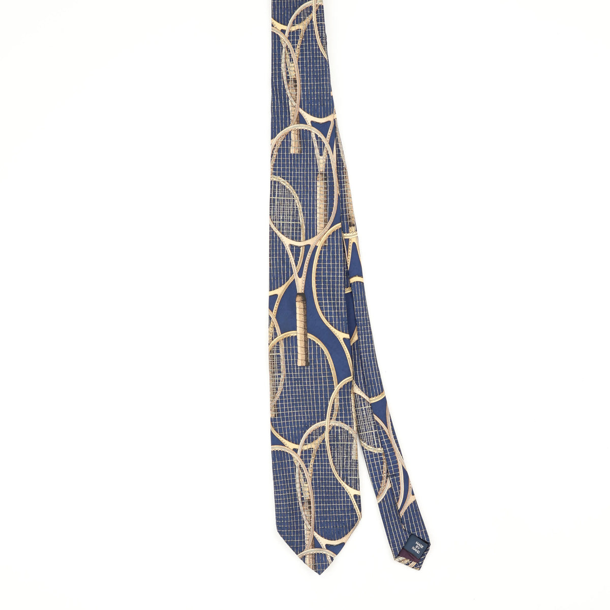 Front Front of Vintage 1990's Ralph Lauren Tennis Rackets Geometric Patterned Tie