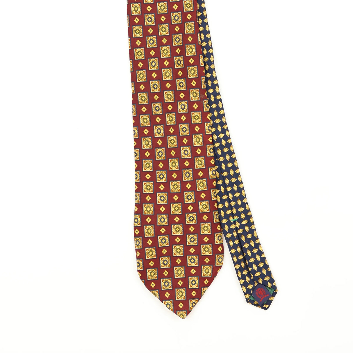 Front Front Detail of Vintage 1990's Tommy Hilfiger Geometric Patterned Tie