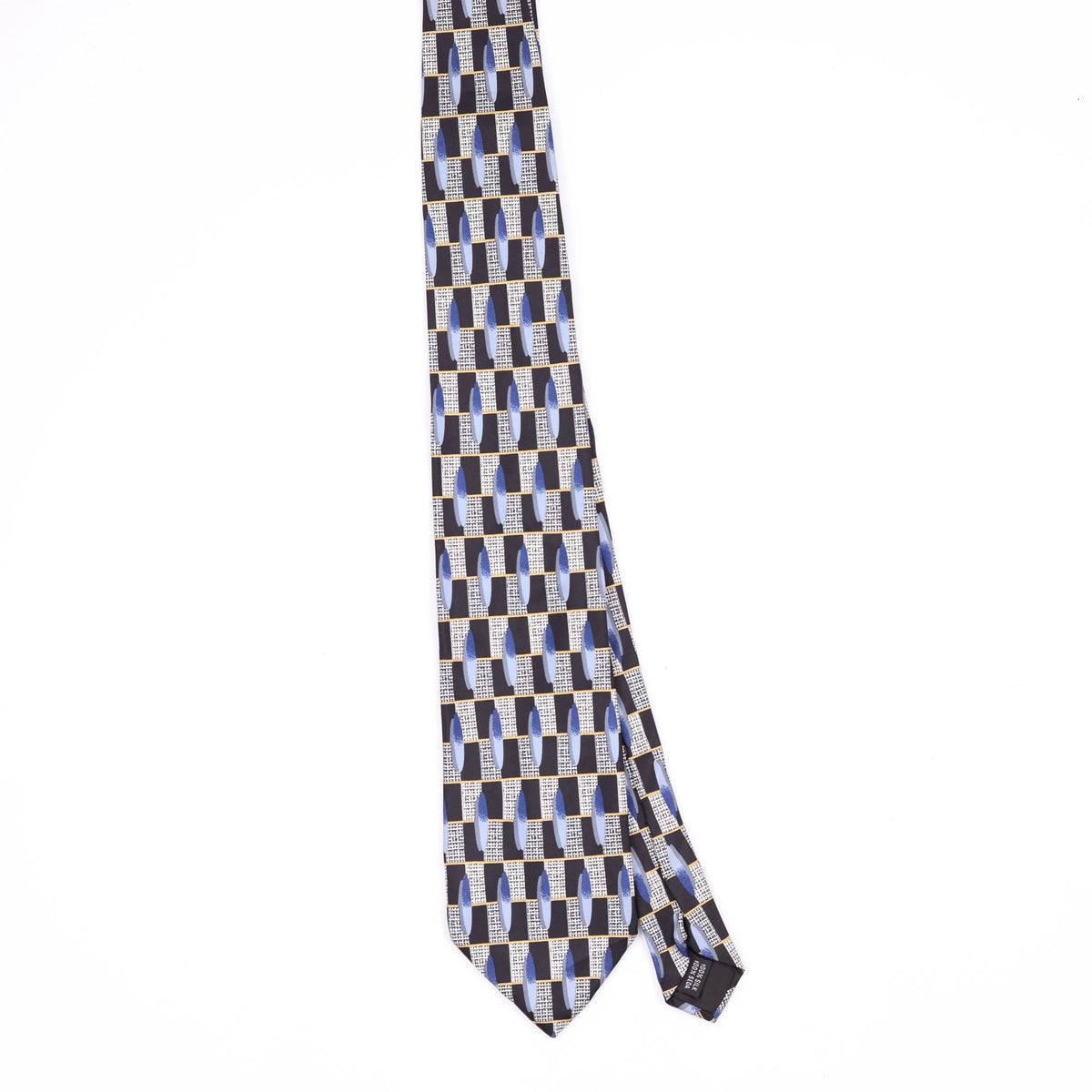Front Front of Vintage 1990's Stafford Ovals Geometric Patterned Tie