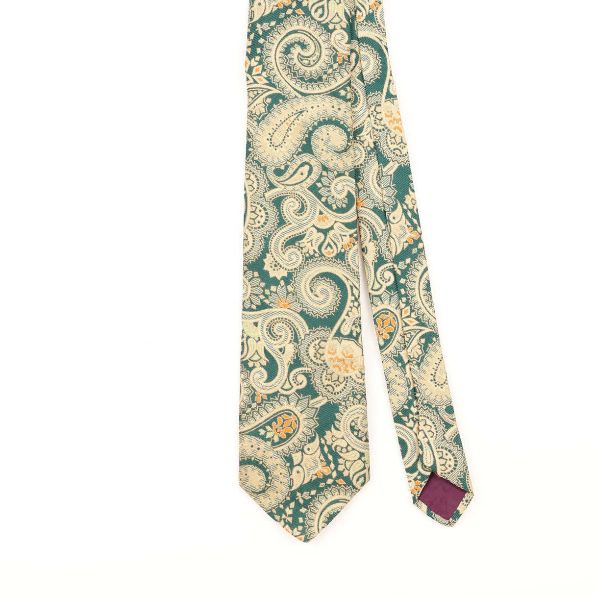 Front Detail of Vintage 1980's Paisley Patterned Tie