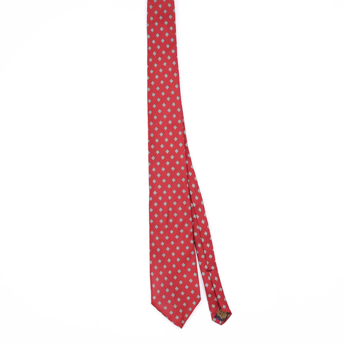 Front Front of Vintage 1980's Jos. A. Bank Diamond Foulard Geometric Patterned Tie