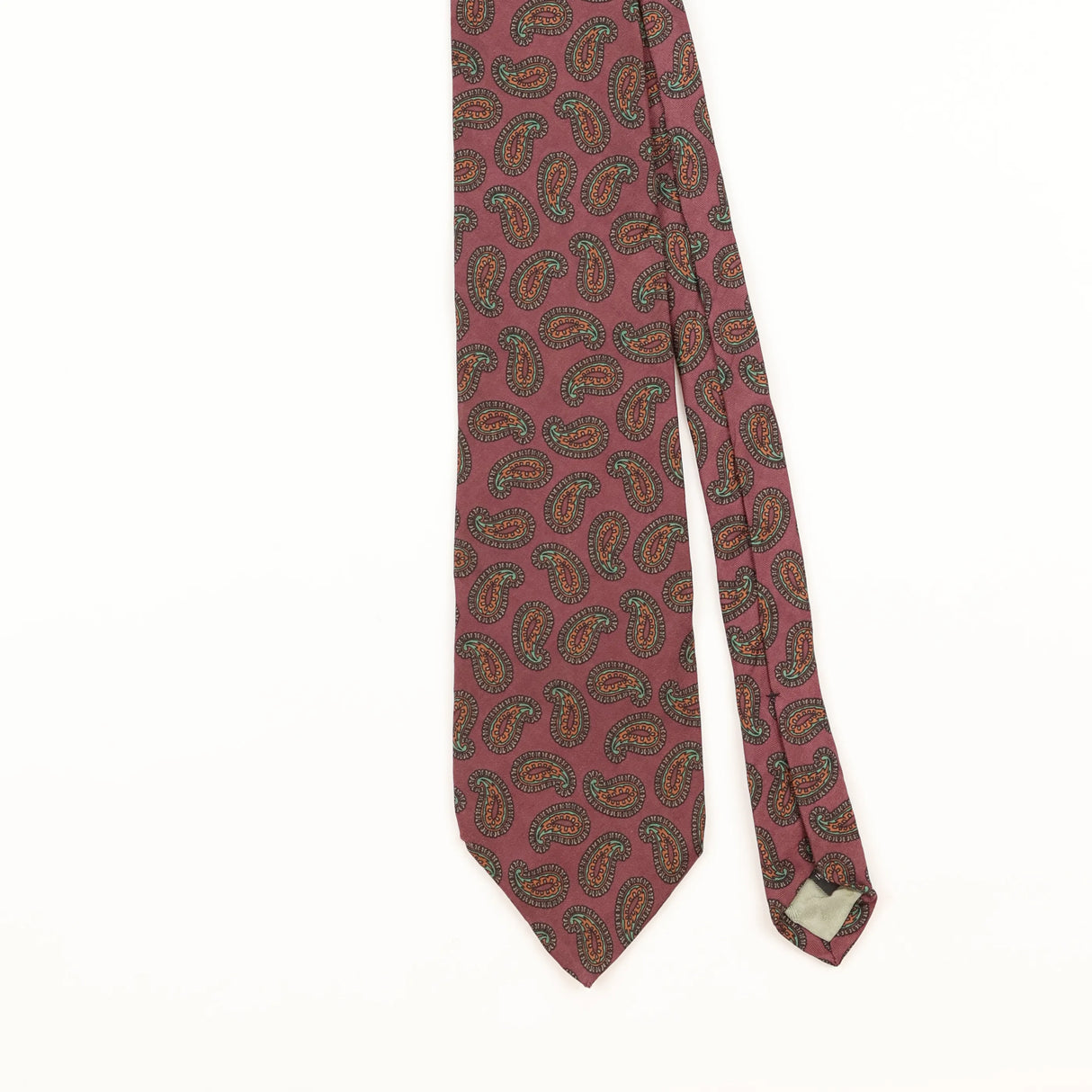 Front Detail of Vintage 1990's Stafford Paisley Patterned Tie