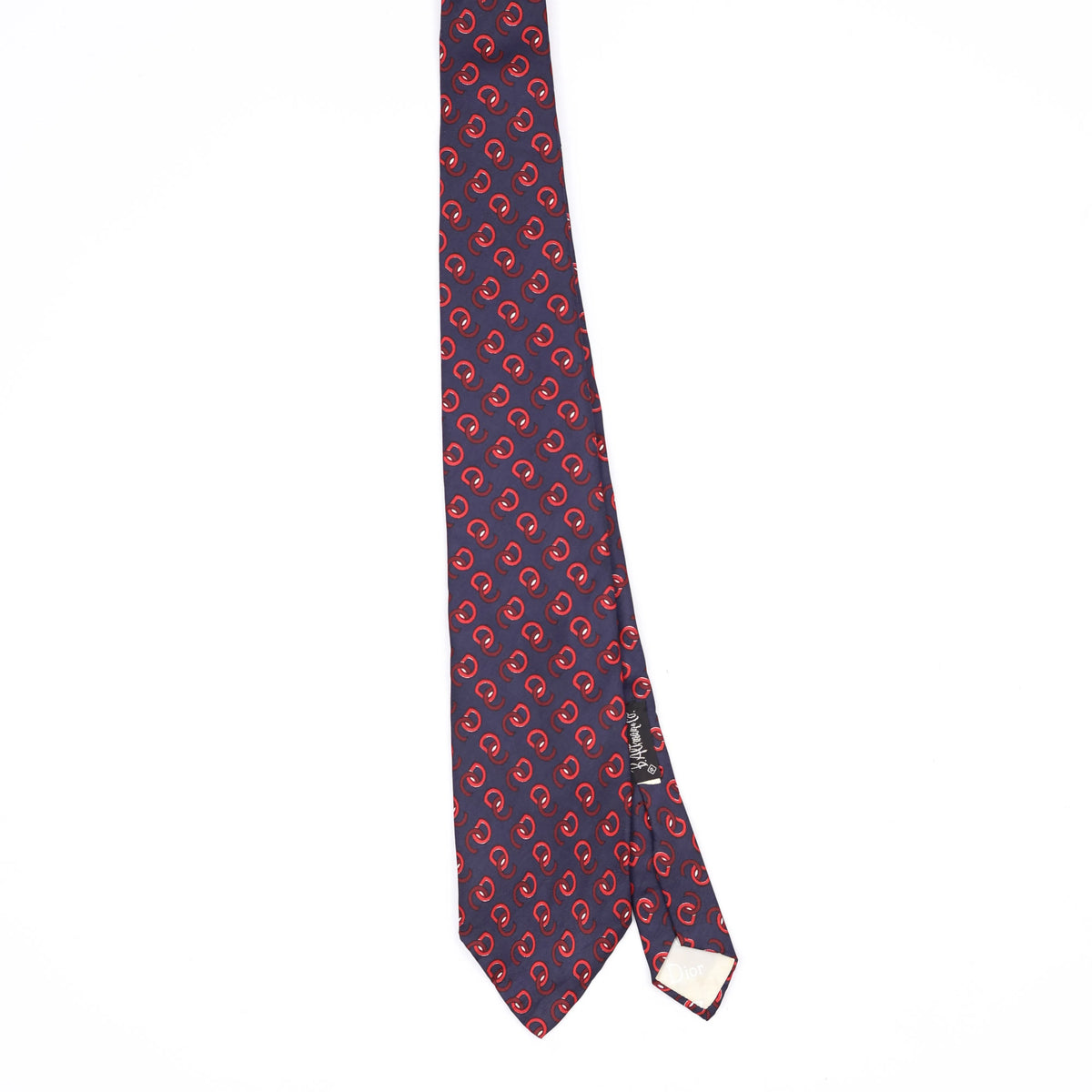 Front Front of Vintage 1980's Christian Dior Links Geometric Patterned Tie