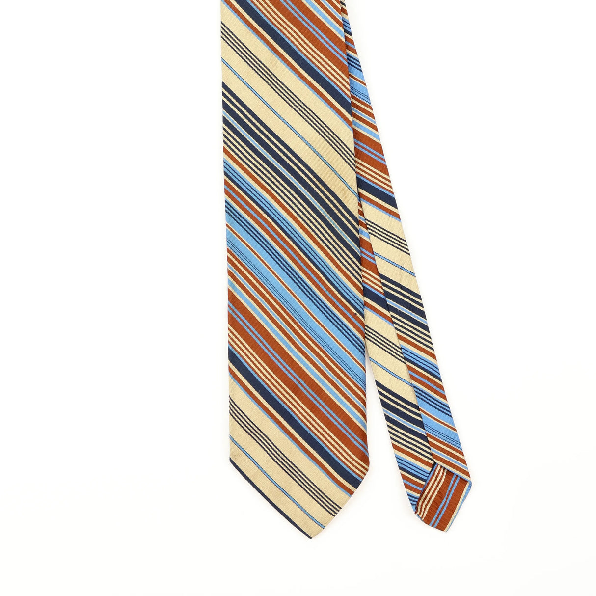 Front Detail of Vintage 1980's Wembley Striped Patterned Tie