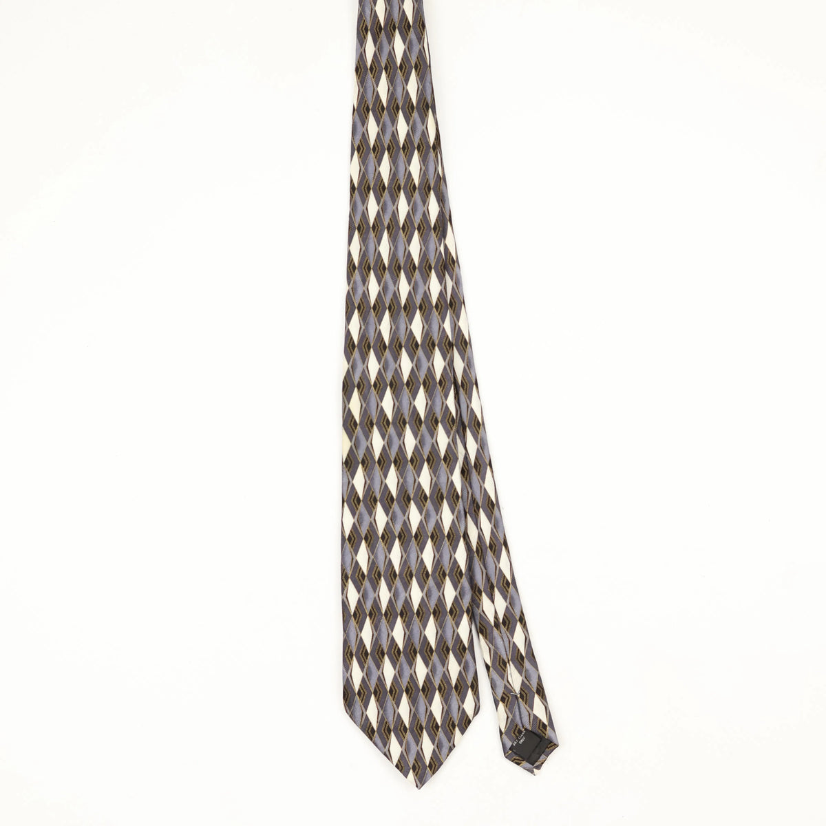 Front Front of Vintage 1990's Pierre Cardin Diamonds Geometric Patterned Tie