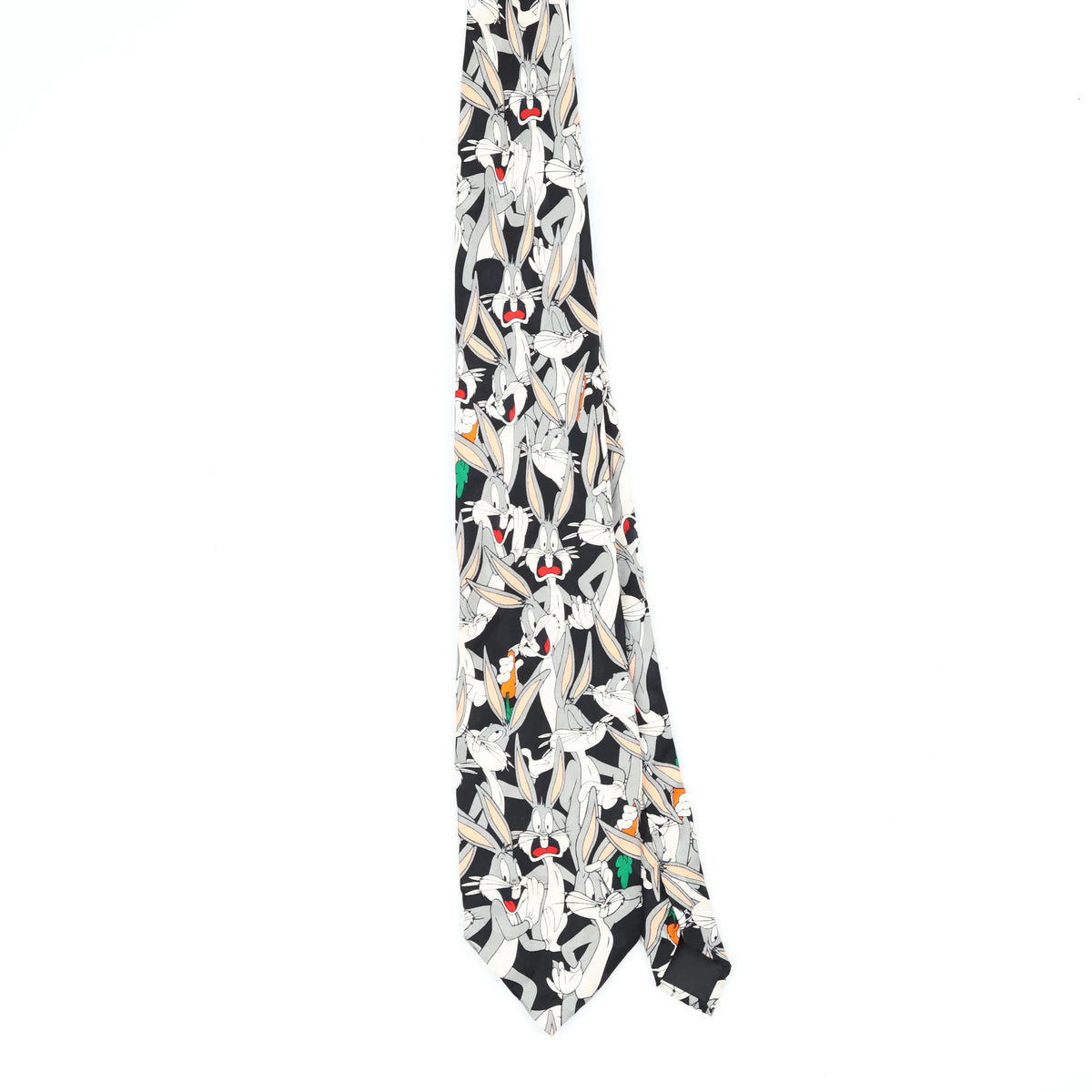 Front Front of Vintage 1990's Looney Tunes Bugs Bunny Cartoon Patterned Tie