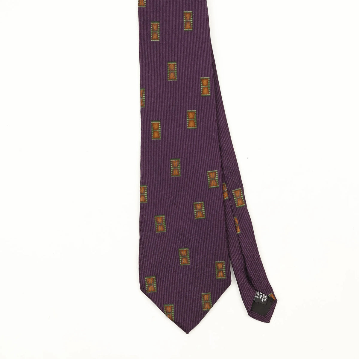 Front Front Detail of Vintage 1990's Geometric Patterned Tie