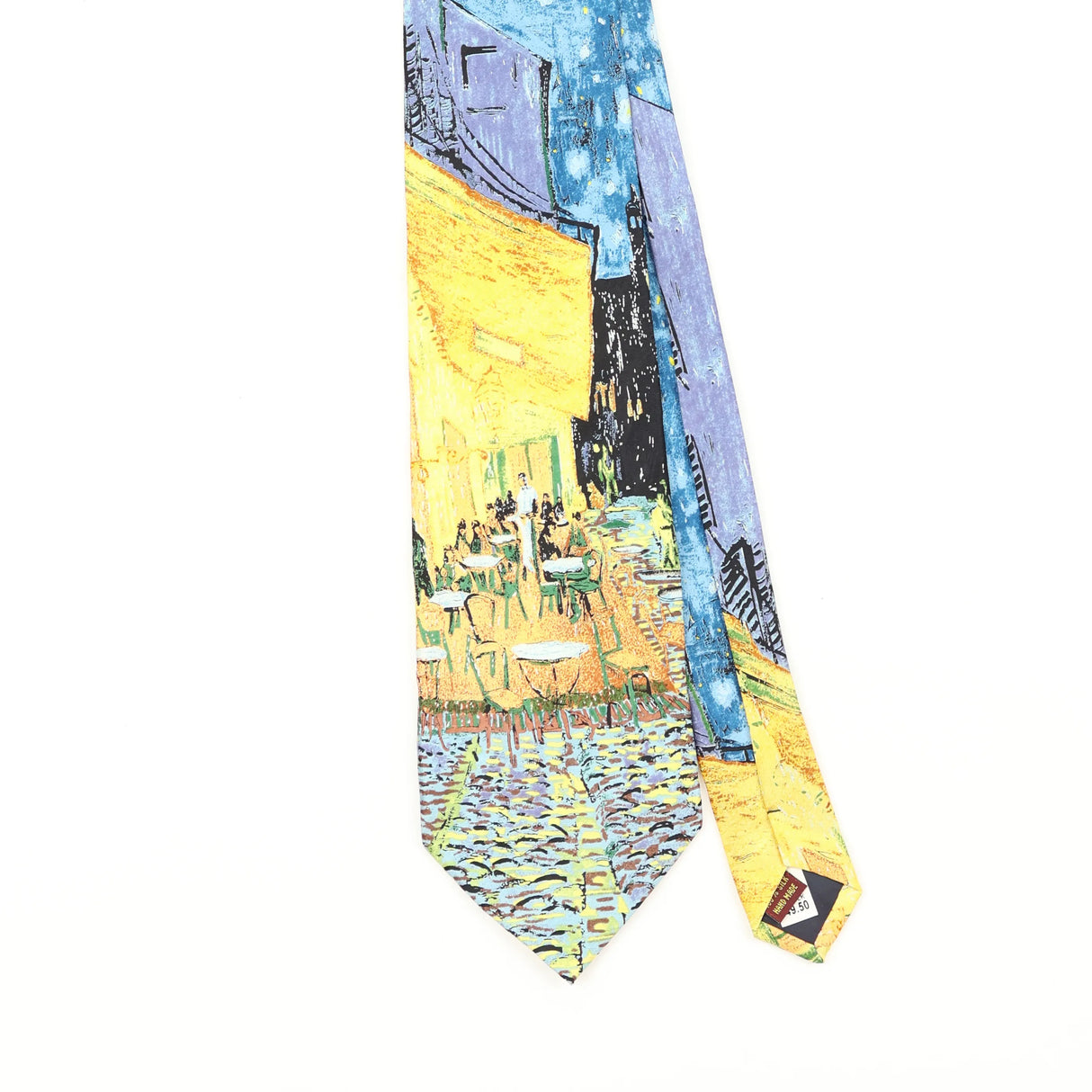 Front Front Detail of Vintage 1990's Museum Artifacts Van Gogh Abstract Patterned Tie