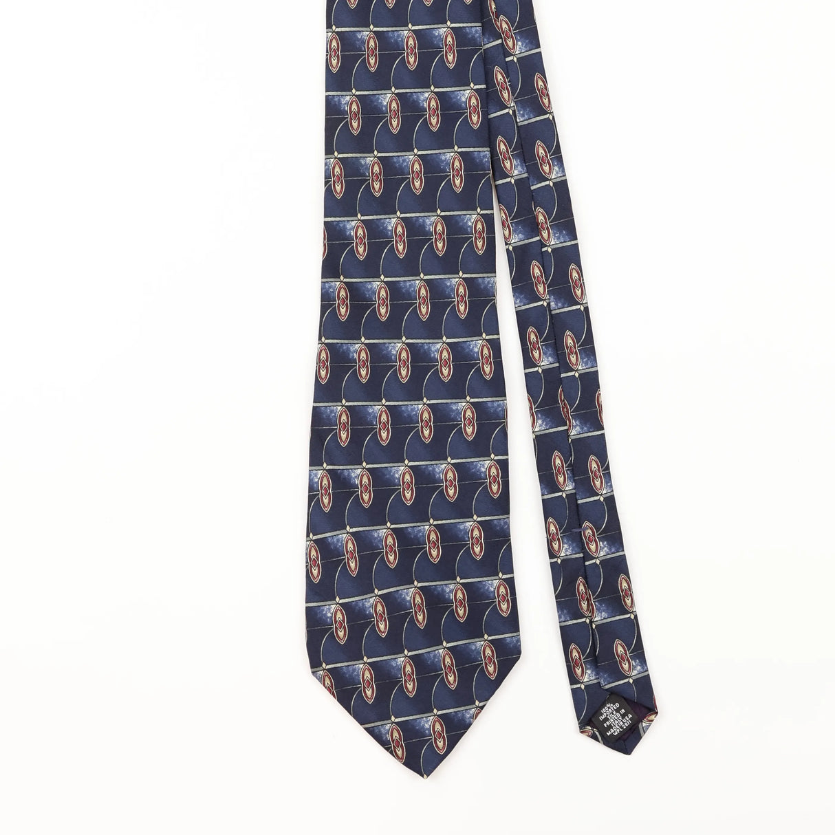 Front Detail of Vintage 1990's Stafford Geometric Patterned Tie