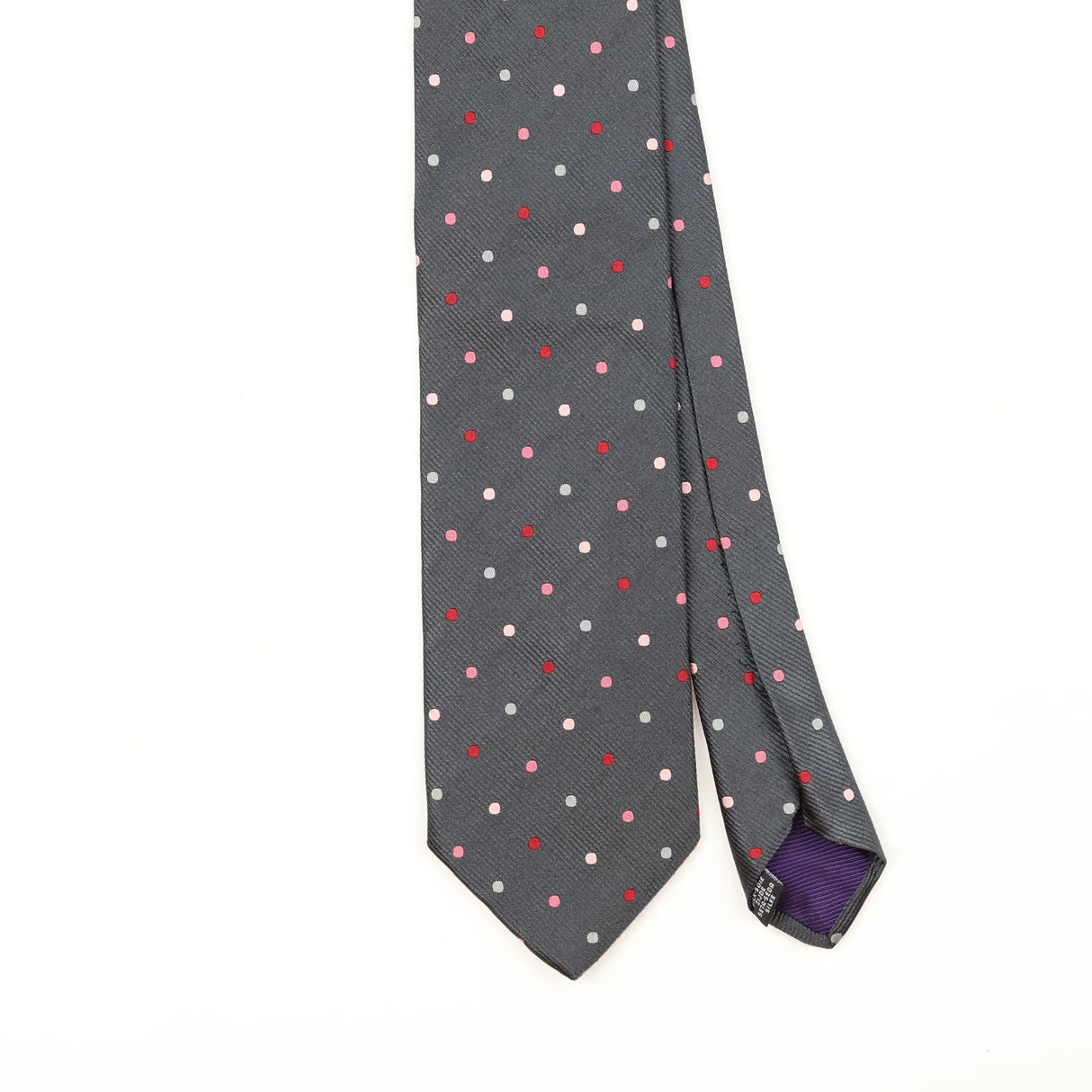 Front Front Detail of Vintage 1990's Pierre Balmain Polka Dot Patterned Tie