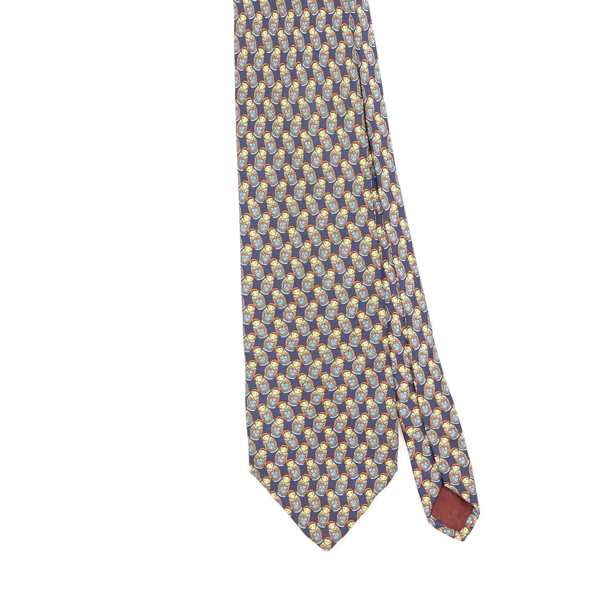 Front Detail of Vintage 1990's Lancel Geometric Patterned Tie