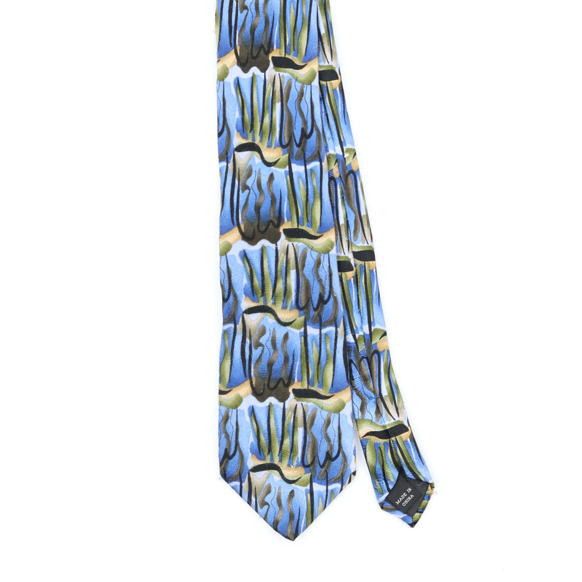 Front Front Detail of Vintage Jerry Garcia Scary Monster Abstract Patterned Tie