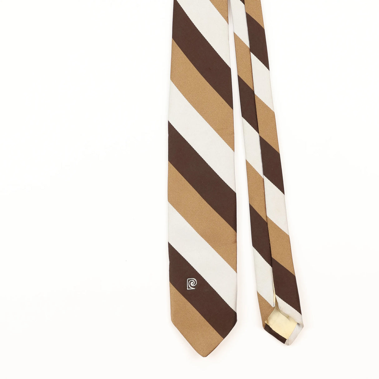 Front Detail of Vintage 1980's Pierre Cardin Striped Patterned Tie
