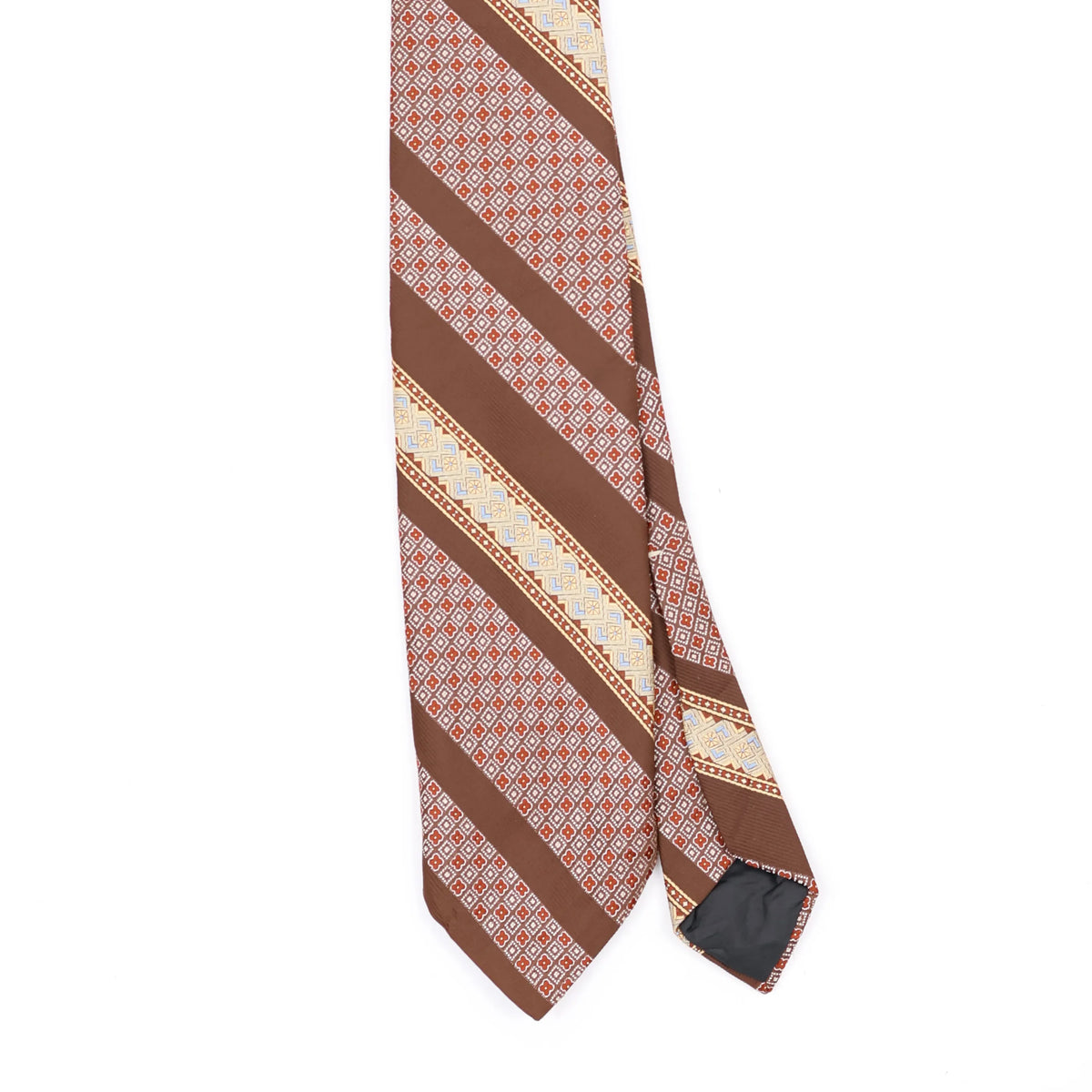 Front Front Detail of Vintage 1980's Wembley Striped Patterned Tie