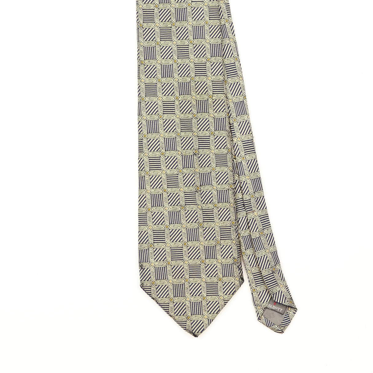 Front Detail of Vintage 1990's Robert Talbott Best Of Class Geometric Patterned Tie
