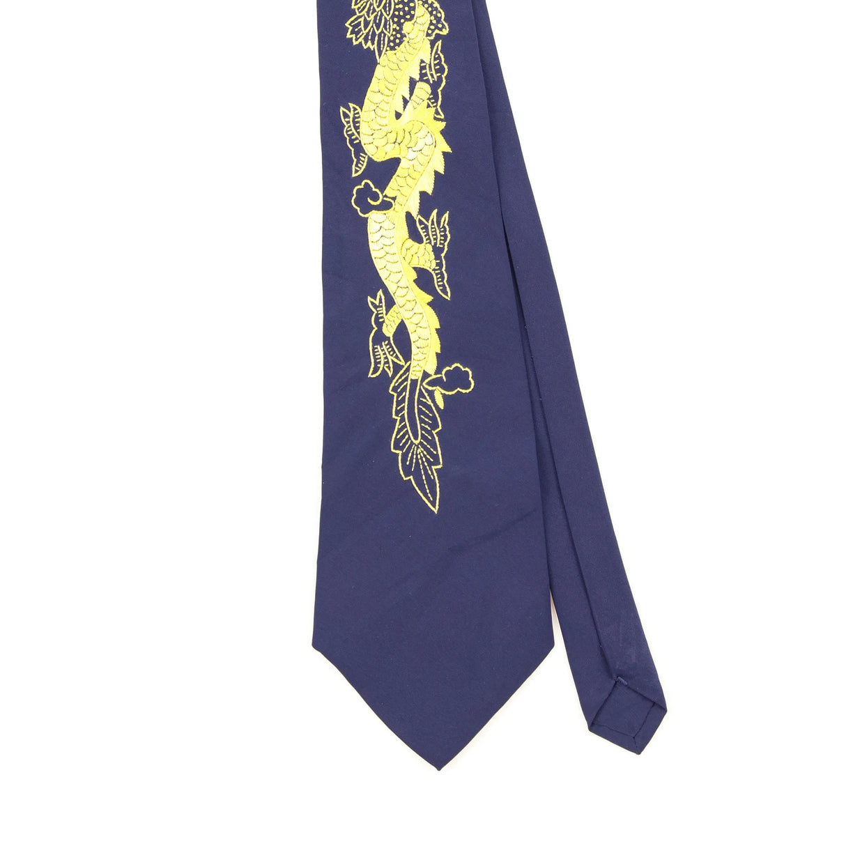 Front Detail of Vintage 1990's Drago Animal Print Patterned Tie