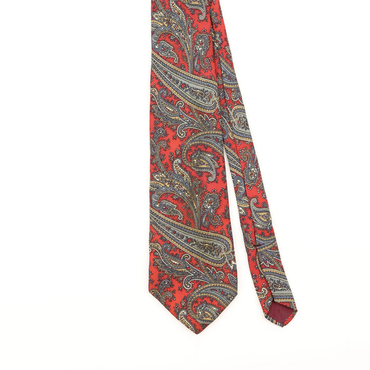 Front Detail of Vintage 1990's John Henry Paisley Patterned Tie
