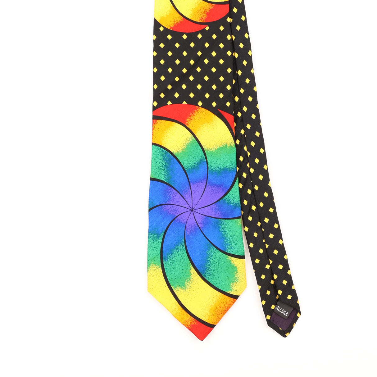 Front Detail of Vintage 1990's Rush Limbaugh No Boundaries Abstract Patterned Tie