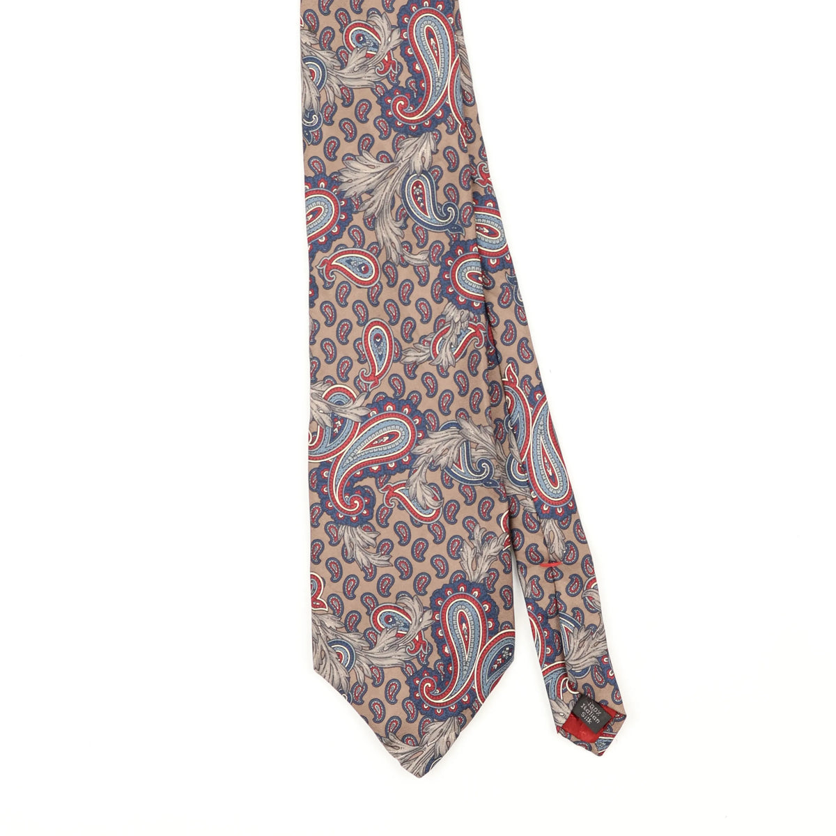 Front Front Detail of Vintage 1990's Henry Grethel Paisley Patterned Tie