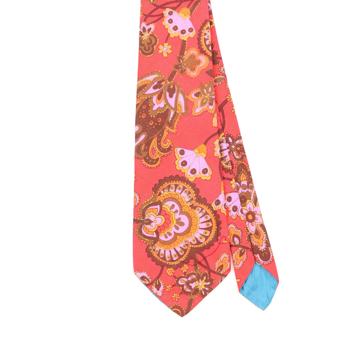 Front Front Detail of Vintage 1980's Liberty of London Flowers Floral Patterned Tie