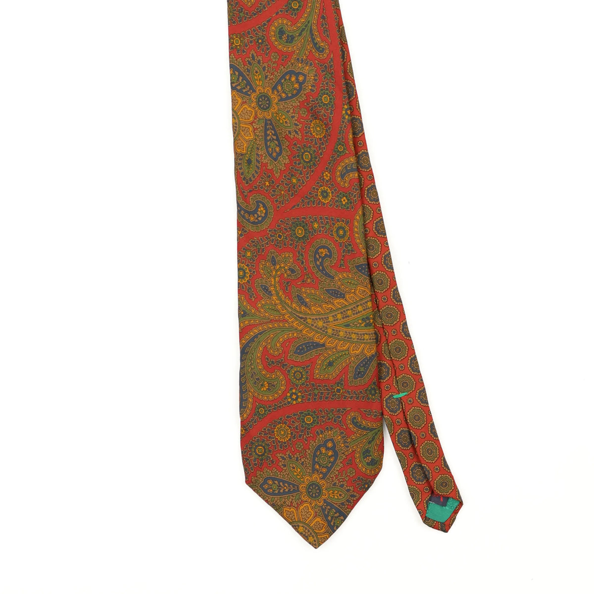 Front Front Detail of Vintage 1990's Tommy Hilfiger Paisley Patterned Tie