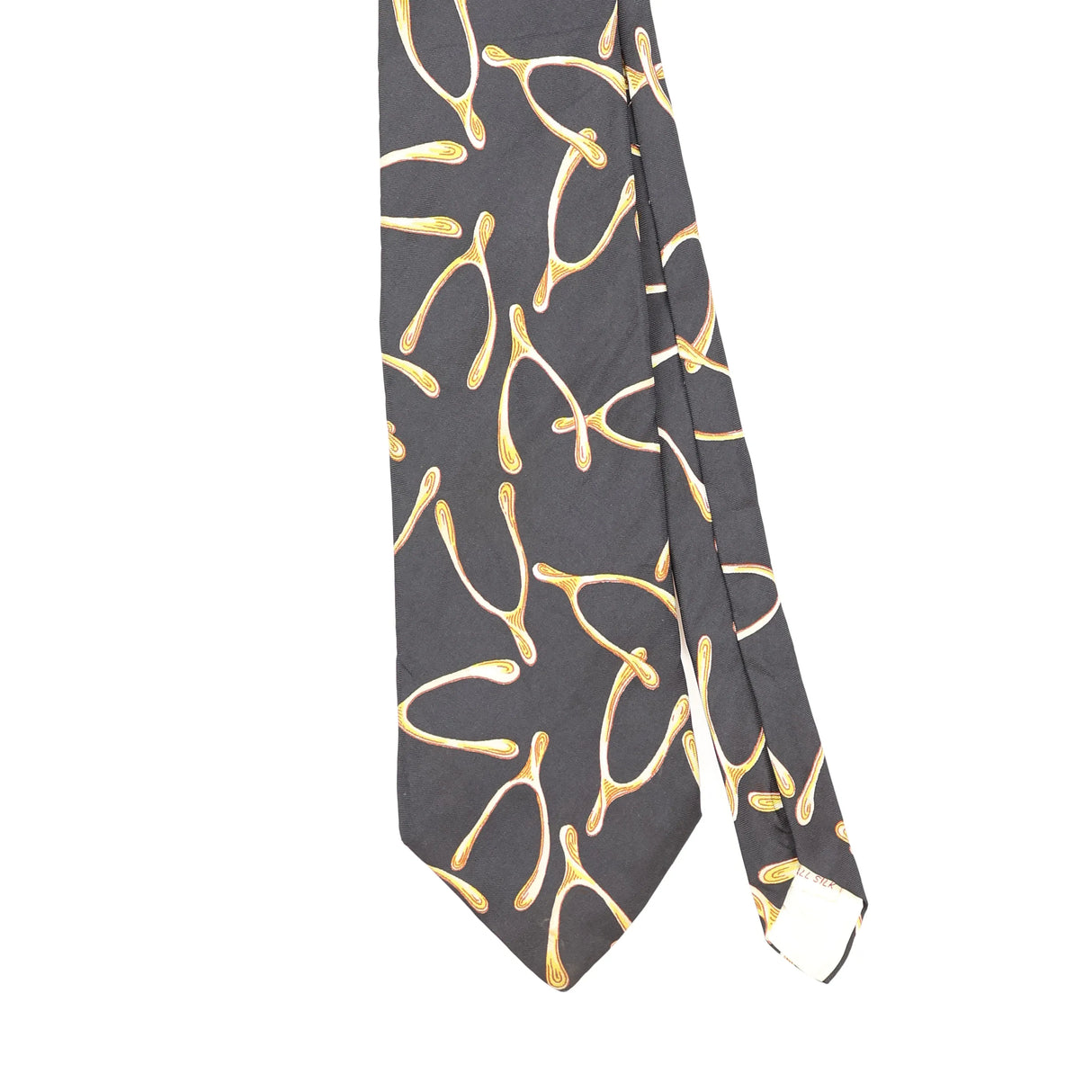 Front Front Detail of Vintage 1980's Cerruti 1881 Wishbones Geometric Patterned Tie