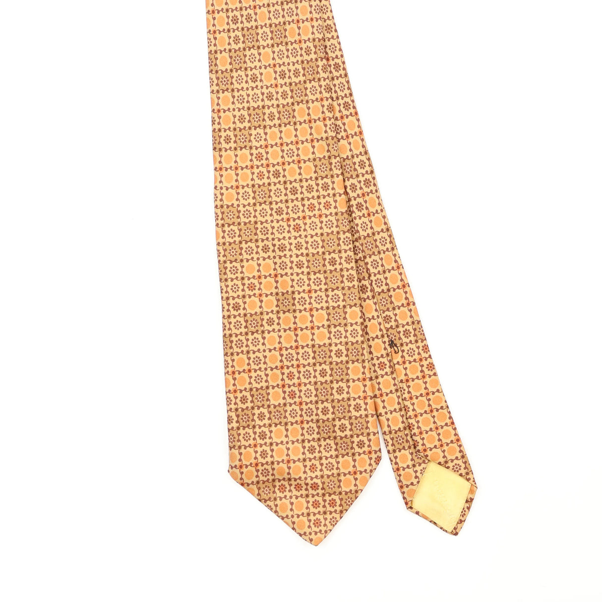 Front Front Detail of Vintage 1980's Christian Dior Geometric Patterned Tie