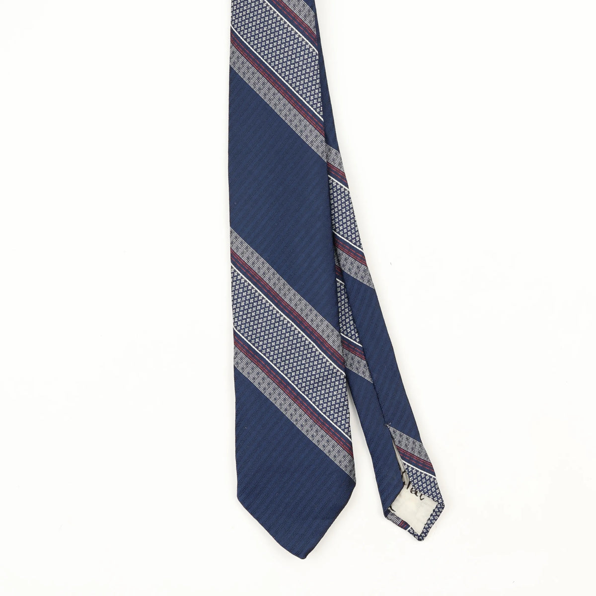 Front Front Detail of Vintage 1990's Striped Patterned Tie
