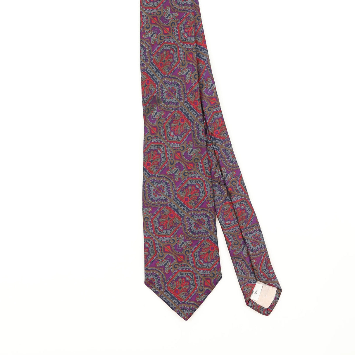 Front Detail of Vintage 1990's Pierre Cardin Paisley Patterned Tie
