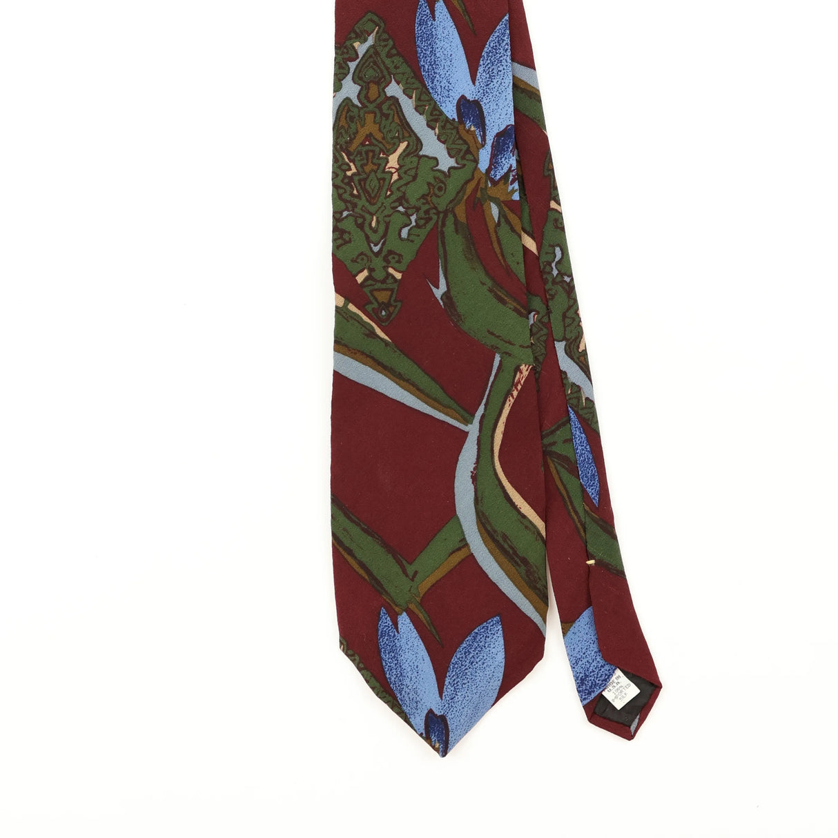 Front Front Detail of Vintage 1990's Floral Patterned Tie