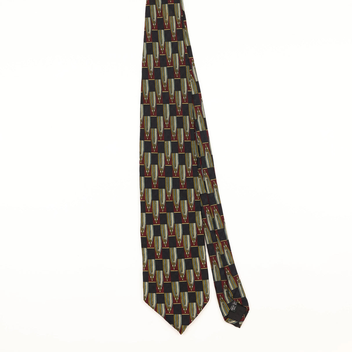 Front of Vintage 1990's Geometric Patterned Tie