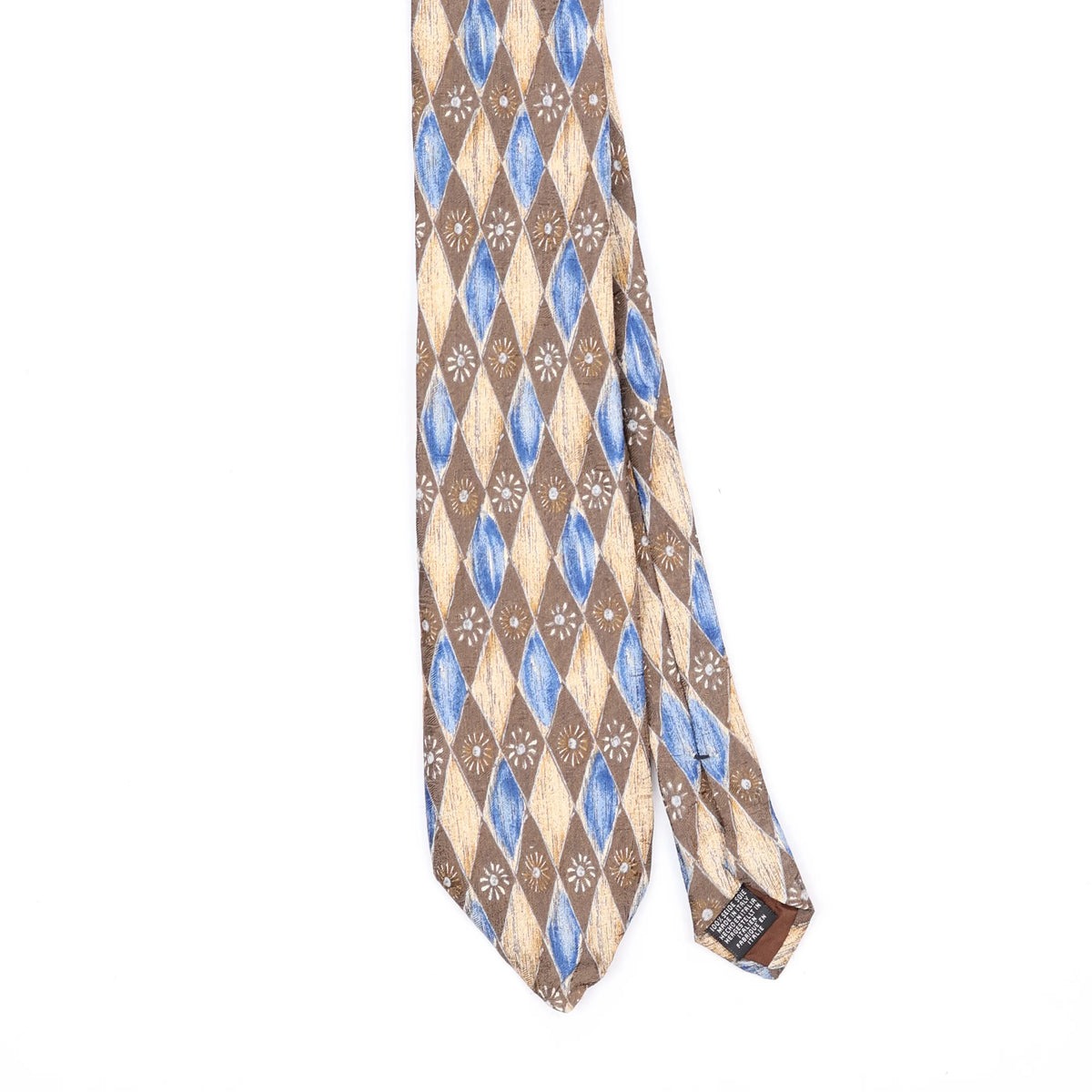 Front Front Detail of Vintage 1990's Diamond Geometric Patterned Tie