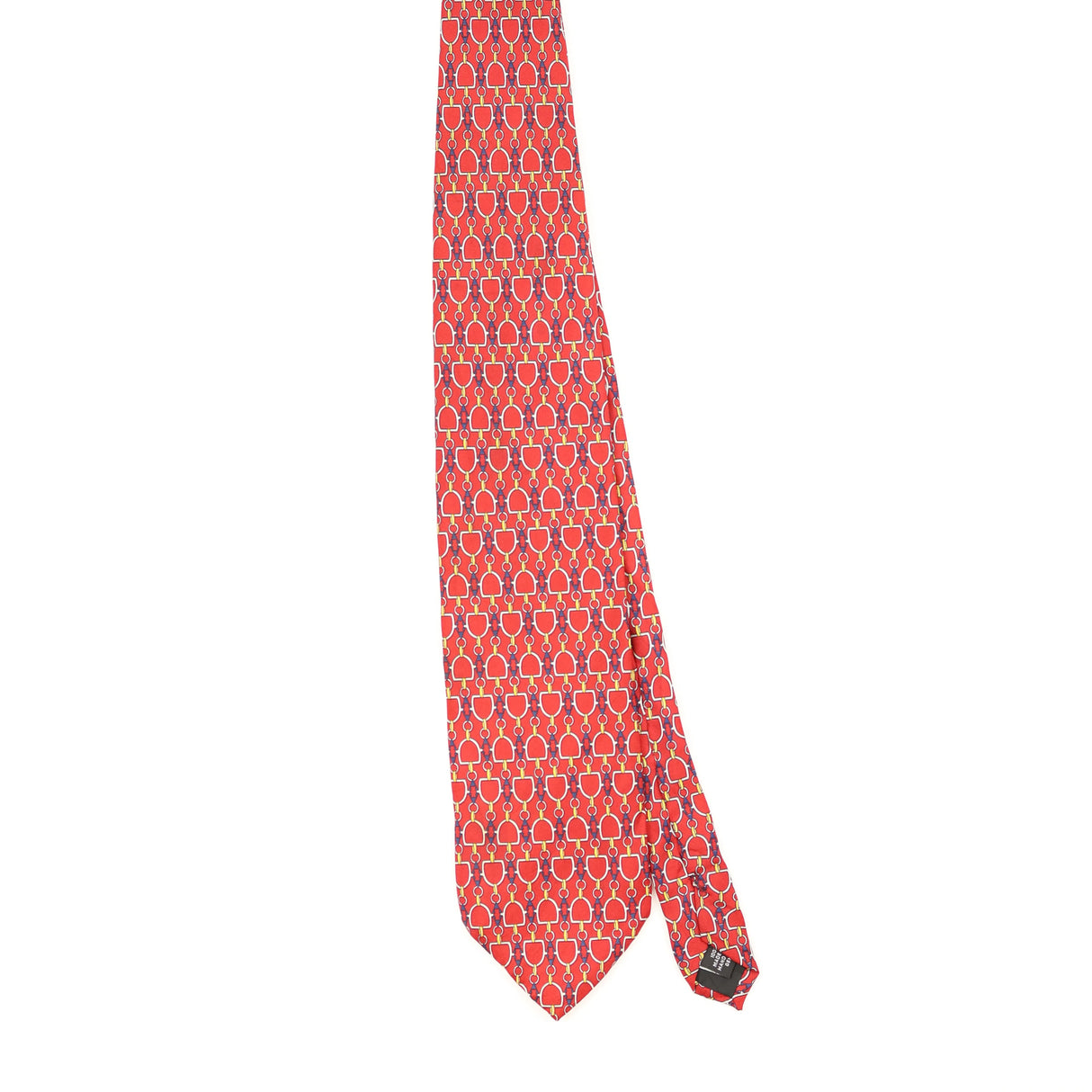 Front of Vintage 1980's Gucci Link Geometric Patterned Tie