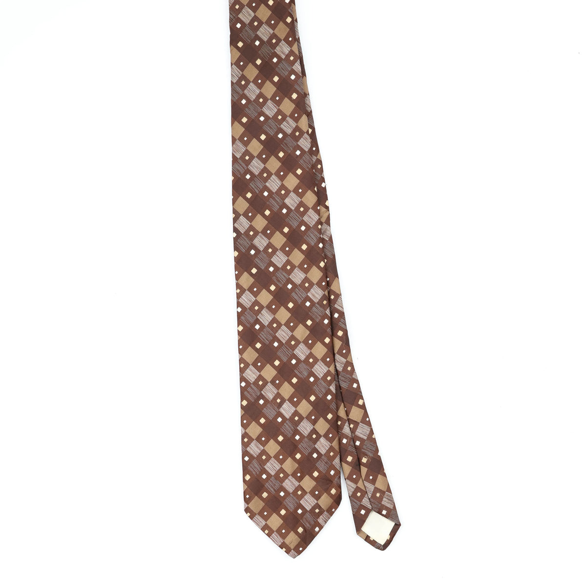 Front Front of Vintage 1980's Diamond Geometric Patterned Tie