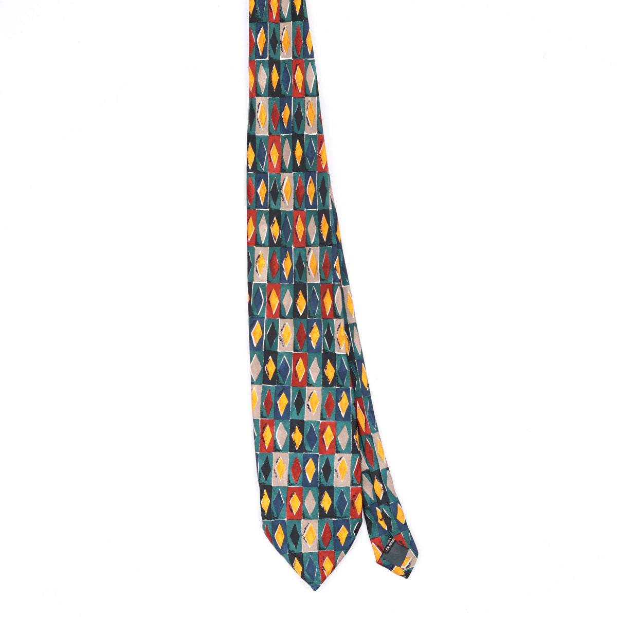 Front Front of Vintage Diamonds Geometric Patterned Tie