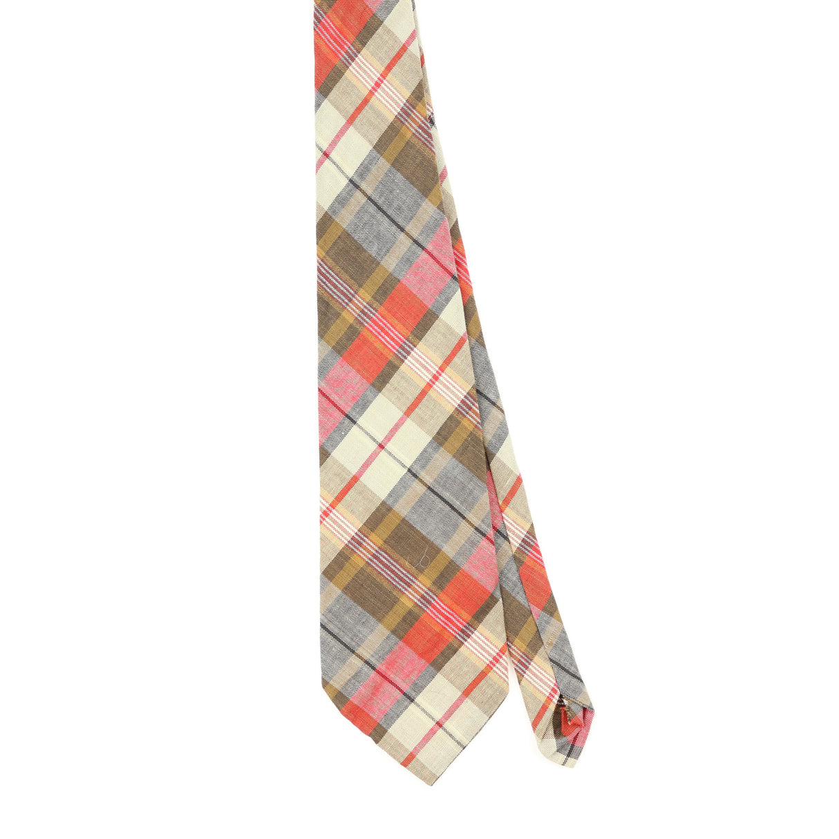 Front Front of Vintage 1980's U.S. Polo Assn. Tartan Plaids & Checks Patterned Tie
