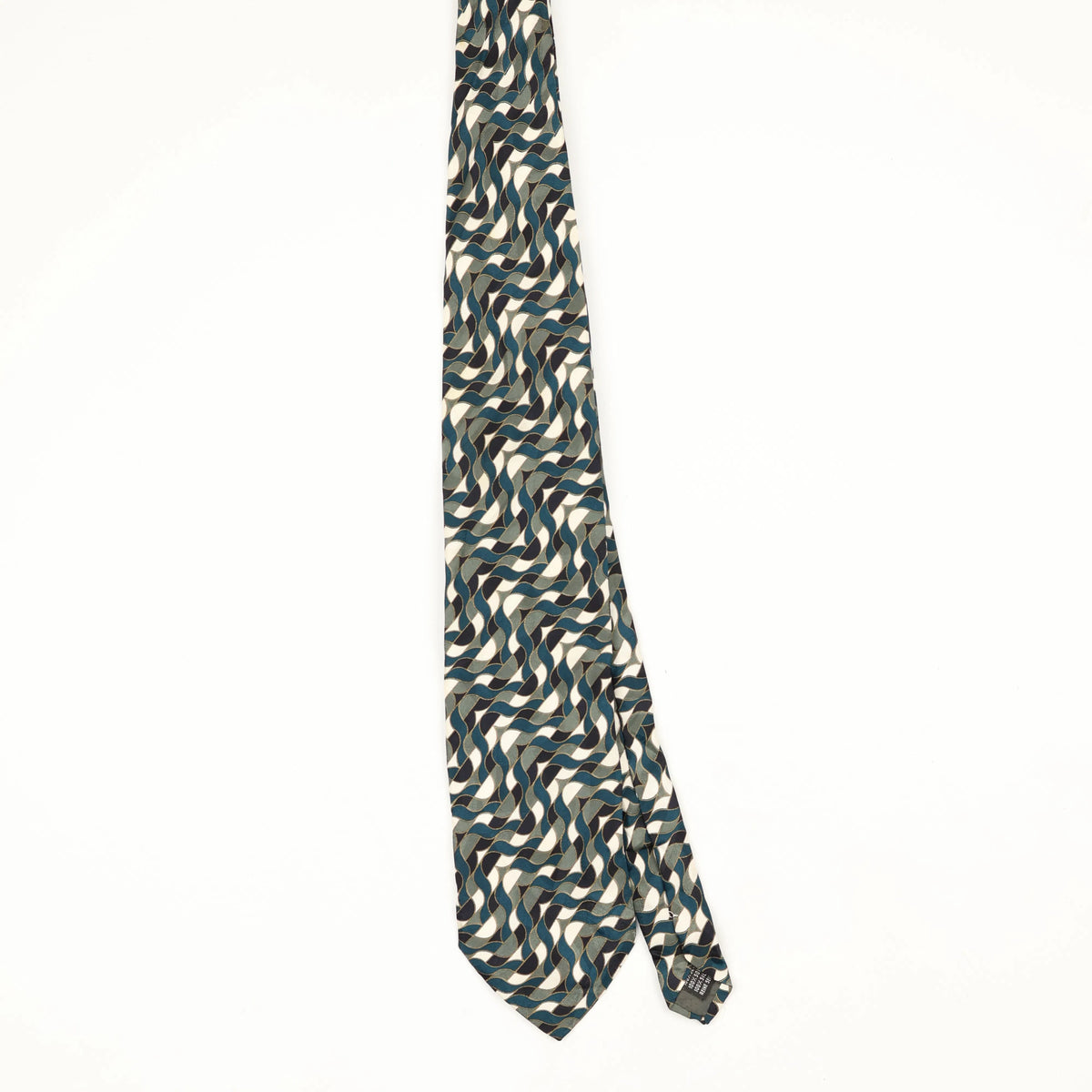 Front Front of Vintage 1990's Fratelli Waves Geometric Patterned Tie